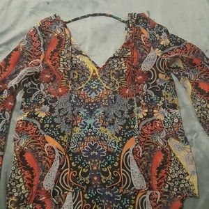 Sheer flower detailed shirt